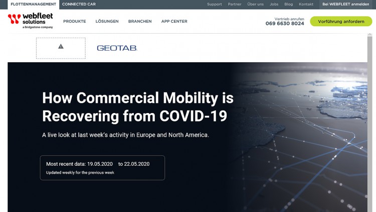 Geotab/Webfleet: Startschuss für "Commercial Mobility Recovery Dashboard"