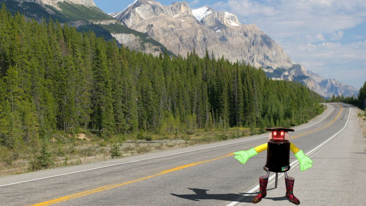 Seltsamer Anhalter: Ein Roboter trampt durch Kanada