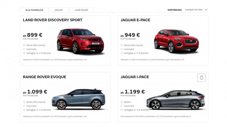 Neuer Vertriebskanal „Subscribe“: Jaguar und Land Rover jetzt auch im Auto-Abo zu haben