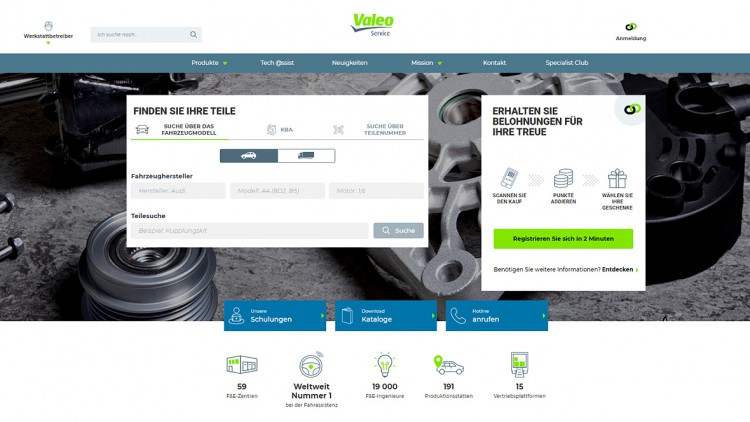 Valeo überarbeitet Teile-Websites: Digitale Werkzeuge für Reparaturprofis