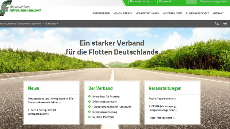 Bundesverband Fuhrparkmanagement: Homepage im neuen Gewand
