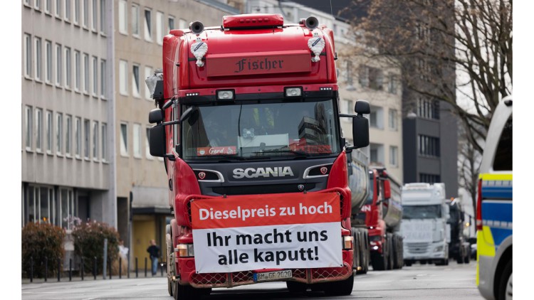 Lkw, Dieselpreise, Protest Köln; Kraftstoff, Demonstration