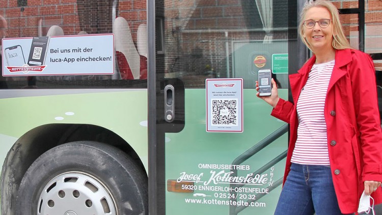 Omnibusbetrieb Kottenstedte: Erstes Busunternehmen aus NRW setzt Luca-App in Linienbussen ein 