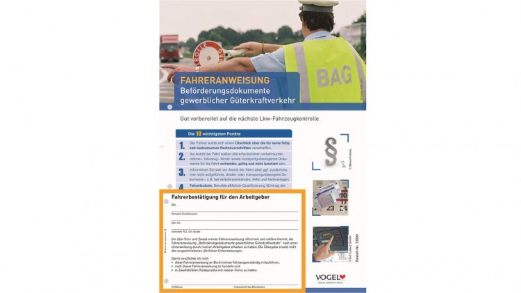 Neue Auflage: Fahreranweisung Beförderungsdokumente gewerblicher Güterkraftverkehr